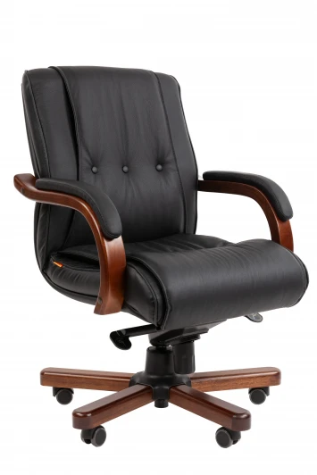 CHAIRMAN 653M Офисное кресло Chairman 653M Россия черная нат.кожа/экокожа (мультиблок) N