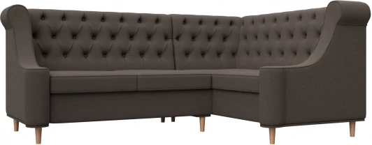 123823 Диван кухонный угловой Бронкс правый угол (Коричневый/Рогожка) Лига Диванов арт.123823