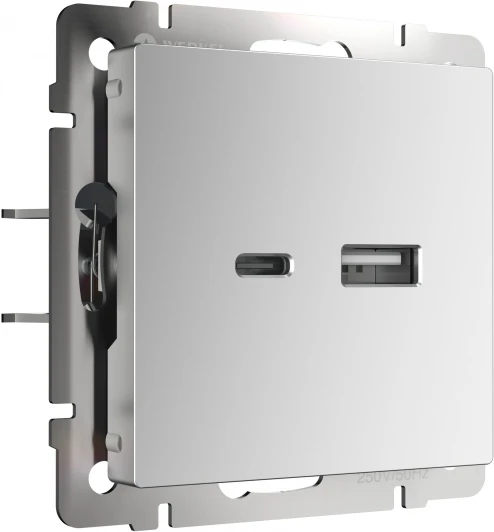 W1171806 Розетка USB тип A+С (серебряный) W1171806 (a054347)