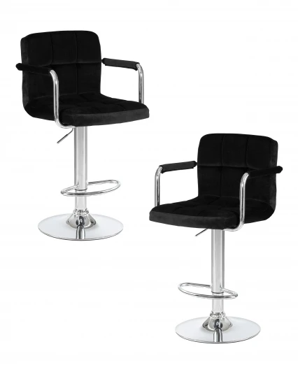 LM-5011-N_CH-M_V-MJ9-101 Набор 2 шт стул барный DOBRIN KRUGER ARM (черный велюр (MJ9-101))