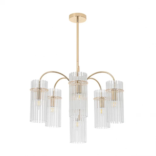 8413/6 Потолочная люстра на штанге Lumion Opulenta 8413/6 французское золото/прозрачный, металл/стекло Е14 6*40W 220V