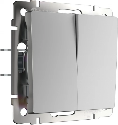 W1122406 Выключатель двухклавишный с самовозвратом (серебряный) W1122406 Werkel (a062574)