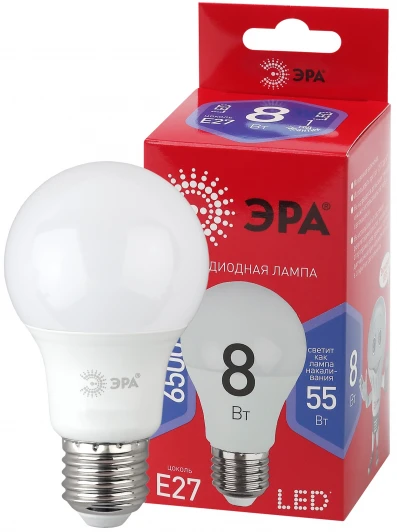 LED A60-8W-865-E27 R Лампочка светодиодная E27 8W ЭРА LED A60-8W-865-E27 R