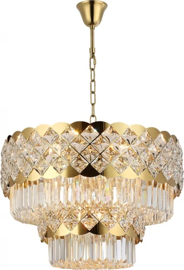 8301/60 C gold polished Подвесная люстра Newport 8300 8301/60 C gold polished (220V, хрусталь, на цепи)