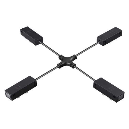 135315 Гибкий токопроводящий соединитель "X" Novotech Vector 135315 черный IP20 90-240V