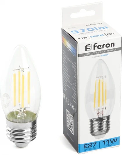 38274 Лампа светодиодная Feron 38274 LB-713 Свеча E27 11W 6400K