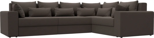 122906 Диван угловой Майами Long правый угол (Коричневый/Рогожка) Лига Диванов арт.122906
