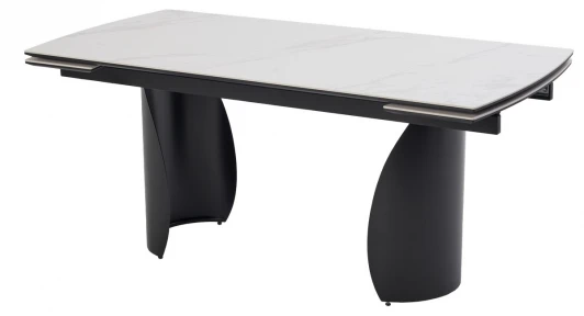 480M06153 Стол ОЛЬХОН 180 цвет БЕЛЫЙ МРАМОР МАТОВЫЙ , керамика / Черный каркас M-City 64719