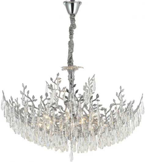 CL310081 Подвесная люстра Citilux Ritz CL310081 (220V, хрусталь, подвески, на цепи, листья, ветки)