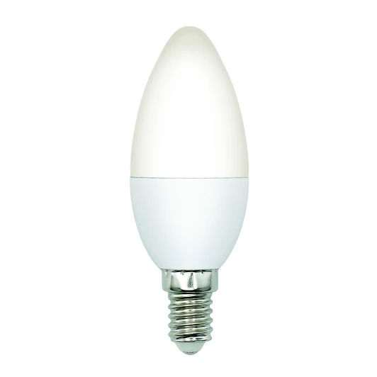 LED-C37-6W/4000K/E14/FR/DIM/SLS Лампа светодиодная, диммируемая, форма "свеча", матовая, белый свет 4000K Volpe OPTIMA DIM LED-C37-6W/4000K/E14/FR/DIM/SLS