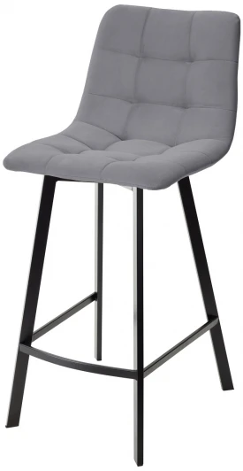 461MC04313 Полубарный стул CHILLI-QB SQUARE серый #27, велюр / черный каркас (H=66cm)