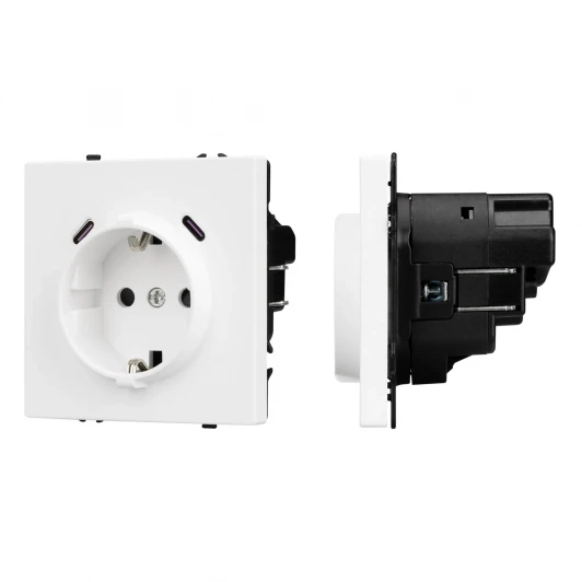 061818(1) Розетка ARL NOBE зк со шторками с USB тип C+С софт-тач белый кварц SCT-MUCC-SFPL-WH (250V, 16A) (Arlight,) 061818(1)