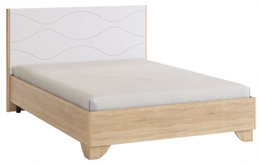 SMZ-05.1623 Зара Кровать с основанием Комфорт 140х200 см Mebelson (ЛДСП/Дуб сонома,Белый) арт.SMZ-05.1623