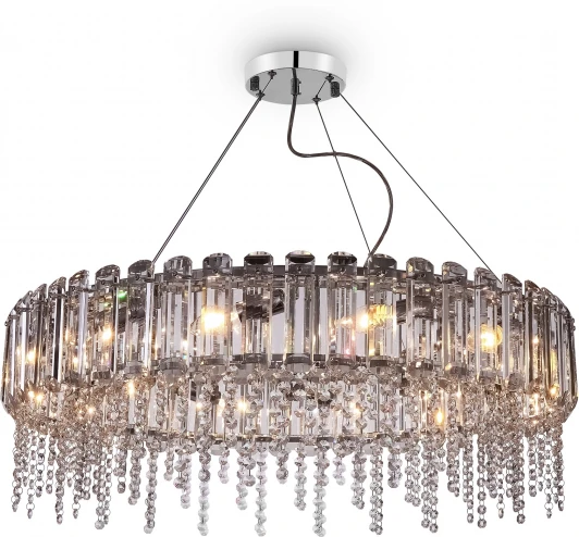 MOD097PL-12CH Подвесная люстра Maytoni Hail MOD097PL-12CH (220V, хрусталь, подвески, на тросе, круглые)