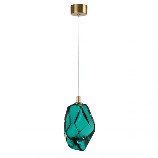 7110/4LA Подвесной светильник Odeon Light Gemme 7110/4LA зеленый/бирюз. стекло/металл IP20 LED 4W 300Лм 3000K 200° 220V