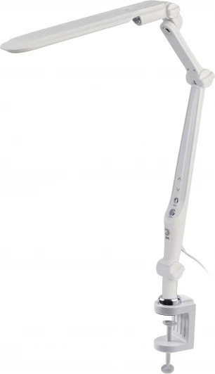NLED-496-12W-W Офисная настольная лампа светодиодная на струбцине с регулировкой цветовой температуры и яркости ЭРА NLED-496-12W-W (220V, сенсорный выключатель)
