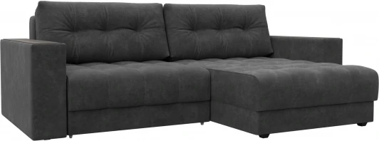 128462 Диван угловой с декором Лига-049 НПБ Лига Диванов (Велюр) арт.128462