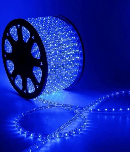 F3-H1-24V-B Светодиодный Дюралайт Ø13 мм Синий 24В, 36 LED/м, Свечение 360°, IP65, Бухта 100м