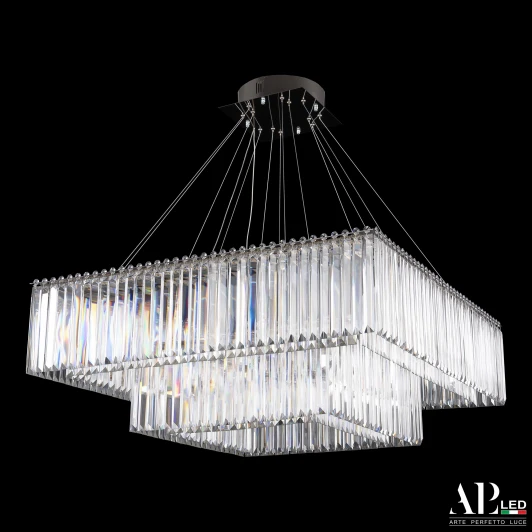 SH10.86.2D.A.Ni.4000 Подвесная люстра светодиодная APL LED Sicilia SH10.86.2D.A.Ni.4000 (220V, хрусталь, на тросе)