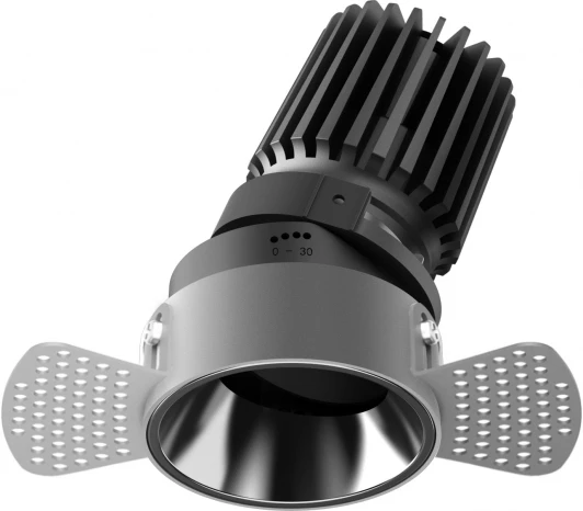 12130101 Точечный встраиваемый светодиодный светильник, круглая рамка, жемчужно-черный отражатель Fiberli Mr1215 12130101