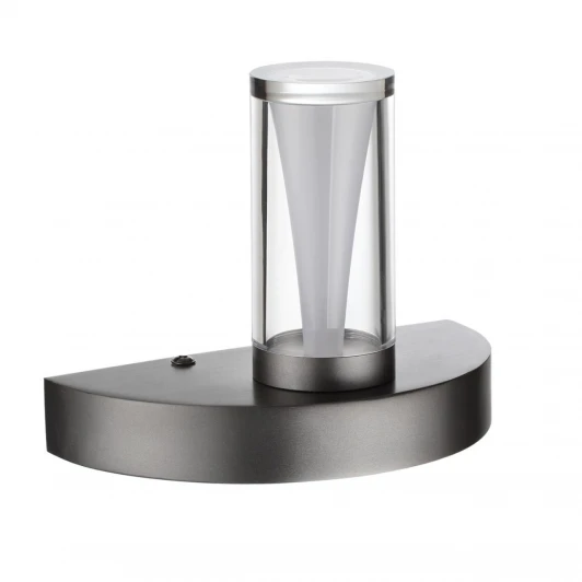 7143/5WL Бра Odeon Light Defance 7143/5WL черный gun powder/акрил/металл IP20 LED 5W 402Лм 3000K 180° 220V