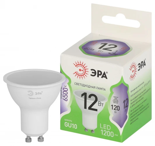 LED MR16-12W-865-GU10 GL Лампочка светодиодная GU10 12W ЭРА LED MR16-12W-865-GU10 GL