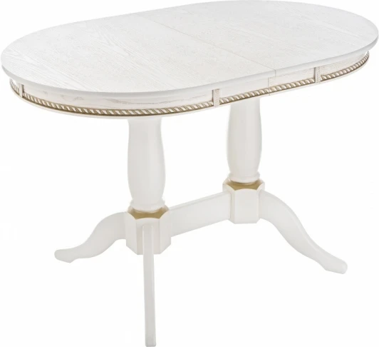 615194 Стол деревянный Woodville Кантри 120 молочный / золотая патина арт.615194