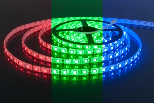 Лента светодиодная 12V 14,4W 60Led 5050 IP65 RGB, 5м Светодиодная лента Elektrostandard 12V 14,4W 60Led 5050 IP65 RGB, 5м