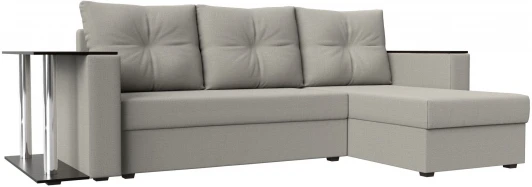 121162 Диван угловой Атланта Лайт правый угол (Бежевый/Рогожка) Лига Диванов арт.121162