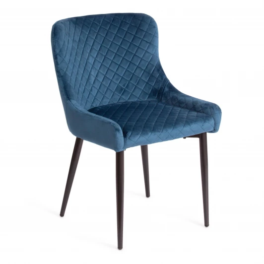 14152 Стул ELI (mod. 8202) синий (G062-48)/черный (металл/ткань)