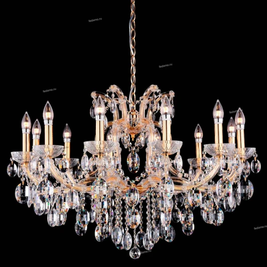 HOLLYWOOD SP12 GOLD Люстра подвесная хрустальная Crystal Lux Hollywood, 12 ламп , золото с прозрачным
