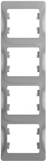 GSL000308 Рамка на 4 поста (алюминий) Systeme Electric GSL000308
