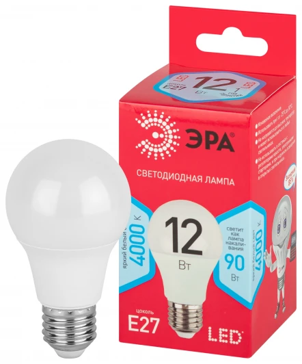 LED A60-12W-840-E27 R Лампочка светодиодная E27 12W ЭРА LED A60-12W-840-E27 R