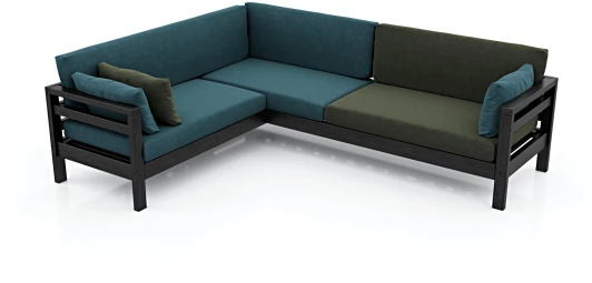 21837 Диван Arsko Домино У венге велюр голубой/зеленый