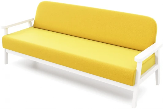 21943 Диван Arsko прямой Флори Б белая эмаль велюр желтый