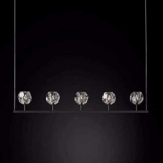 40.1221 Потолочная люстра на штанге Rh Boule De Cristal Linear Chandelier 5 Black Imperiumloft 40,1221 (84808-22)
