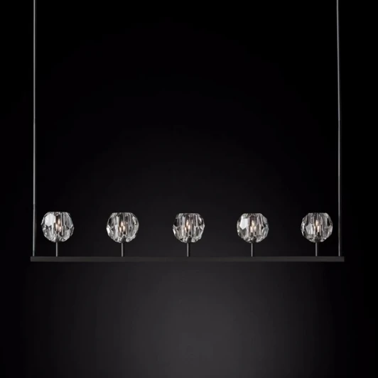 40.1221 Потолочная люстра на штанге Rh Boule De Cristal Linear Chandelier 5 Black Imperiumloft 40,1221 (84808-22) (220V)