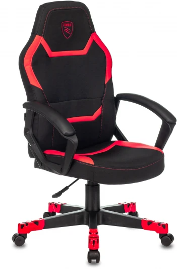ZOMBIE 10 RED Кресло игровое Zombie 10 черный/красный текстиль/эко.кожа крестовина пластик