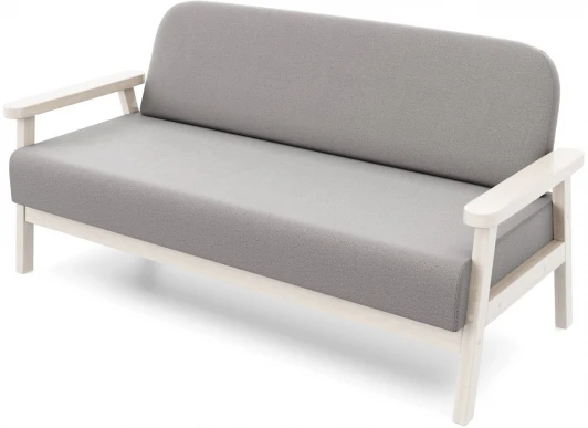 21956 Диван Arsko прямой Флори М беленый дуб велюр серый