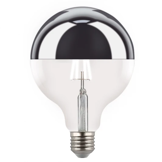 LED-G125-4W/4000K/E27/CL MIRROR/CHROME PLS02WH Лампа светодиодная, форма "шар", прозрачная колба с зеркальным отражателем, белый свет 4000K Uniel SKY LED-G125-4W/4000K/E27/CL MIRROR/CHROME PLS02WH