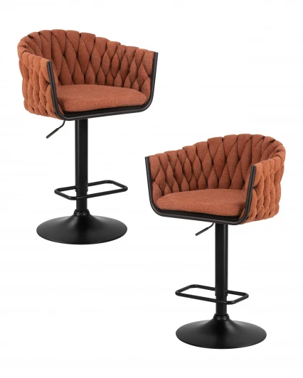 LM-9690-N_B-M_TT-LAR-275-27 Набор 2 шт стул барный DOBRIN LEON (оранжевая ткань (LAR 275-27))