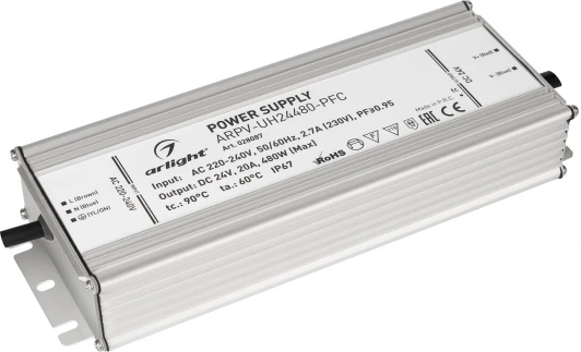 028087 Блок питания ARPV-UH24480-PFC (24V, 20A, 480W) (IP67 Металл) 028087 Arlight ARPV