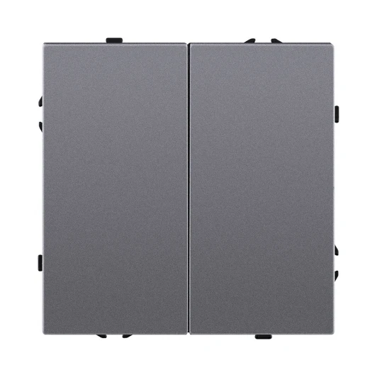 EC-005GY Выключатель 2-клавишный проходной 10А/250В серый Kollinger Eclipse EC-005GY