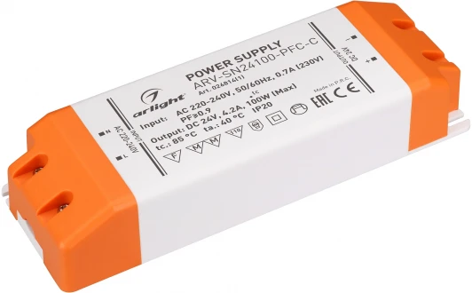 026814(1) Блок питания ARV-SN24100-PFC-C (24V, 4.2A, 100W) (Arlight, IP20 Пластик, 3 года) 026814(1)