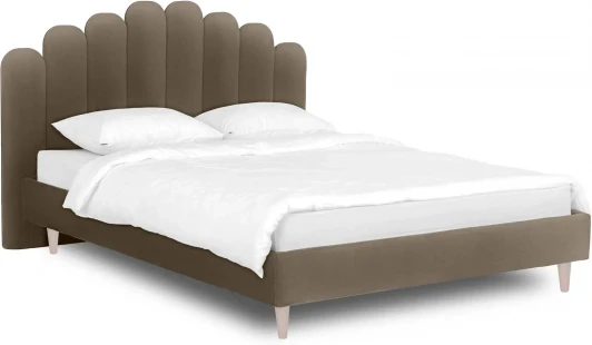 577184 Кровать Queen II Sharlotta L 1600 ОГОГО (арт.577184), (Ткань/Светло-коричневый)