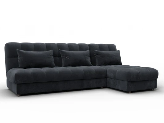 136950 Диван угловой Лига-116 НПБ угол правый (ДСП,ЛДСП,Велюр/Темно-серый) Лига Диванов 136950