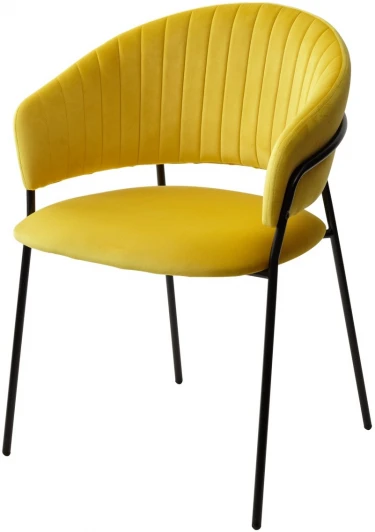 688M04308 Стул M-City ГЕММА, цвет желтый #H19, велюр / черный каркас