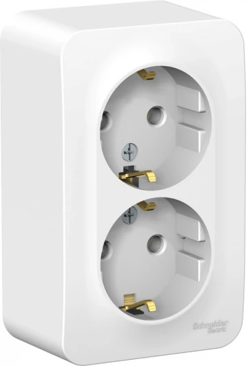 BLNRA010211 Розетка накладная двойная с заземлением (белый) Systeme Electric Blanca BLNRA010211