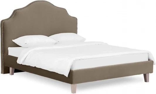 637329 Кровать Queen II Victoria L 1600 ОГОГО (арт.637329), (Ткань/Светло-коричневый)