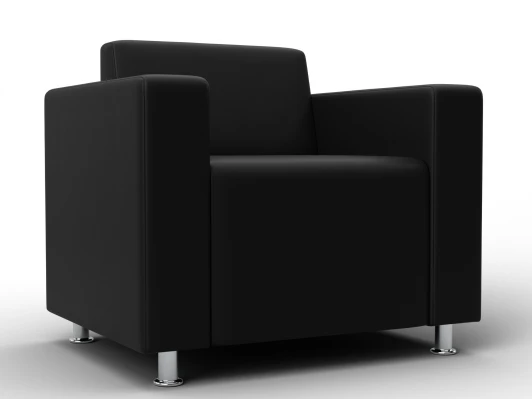 134975 Кресло Лига-093 ВН (ДСП,Брус,Фанера,Экокожа/Черный) Лига Диванов 134975